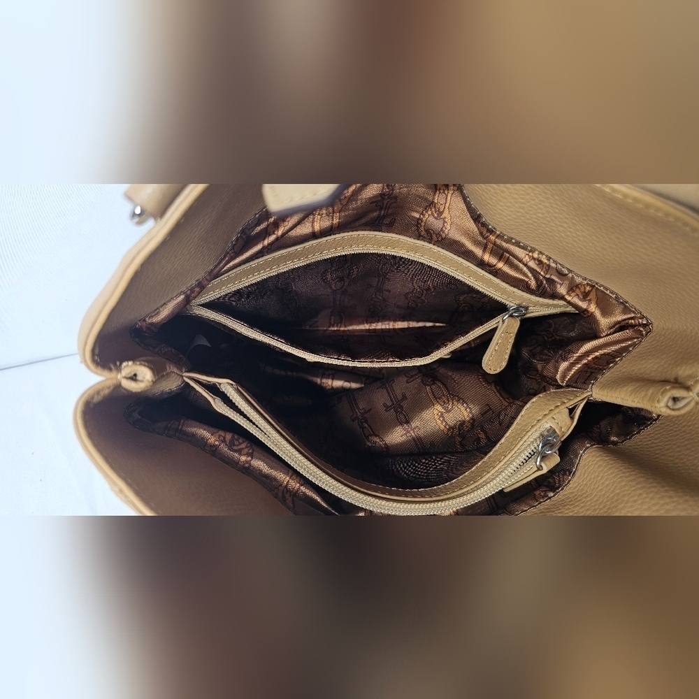 Tigananello Brown Pebbled Leather Handbag Purse Tote - Picture 8 of 15